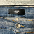 Amiri MX1 Red Suede Blue Denim Jeans Sz 40