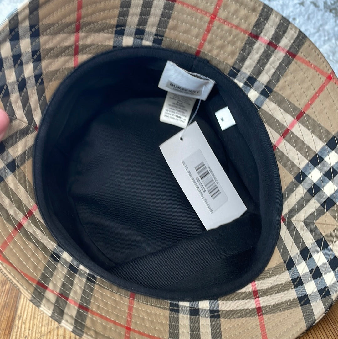 Burberry Plaid Bucket Hat Sz M