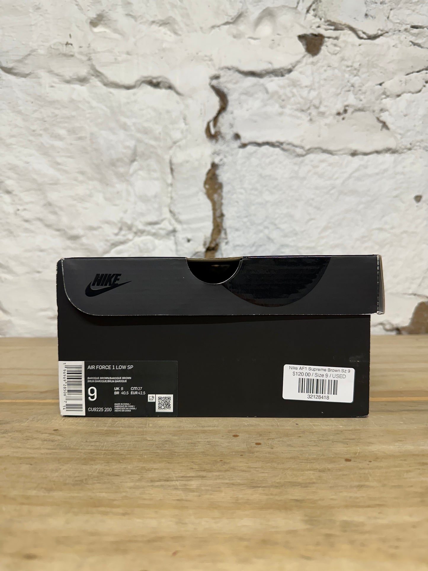 Nike AF1 Supreme Brown Sz 9