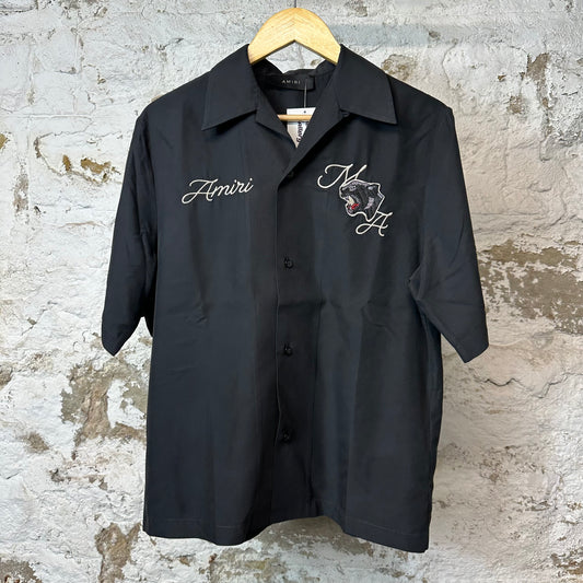 Amiri Tiger Logo Button Up Shirt Black Sz S