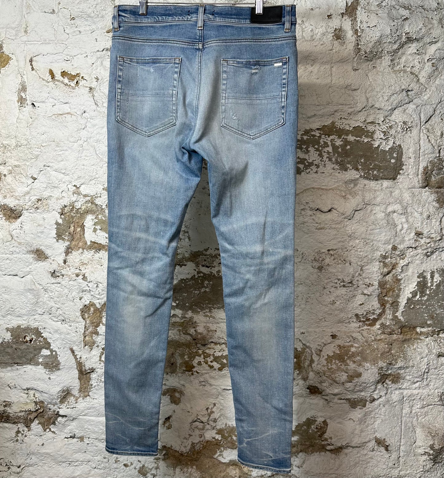 Amiri MX1 Multicolor Flannel Blue Denim Jeans Sz 34