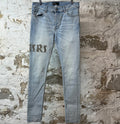 Amiri Leaf Side Spell Blue Denim Jeans Sz 33