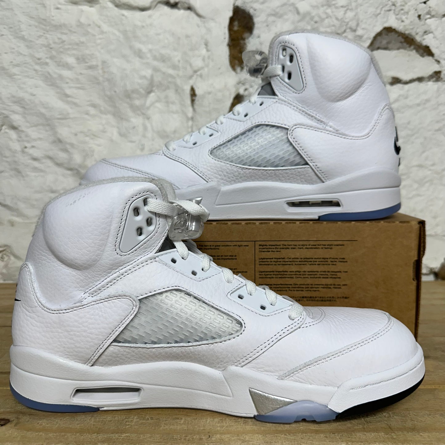 Air Jordan 5 White Metallic Sz 11 DS