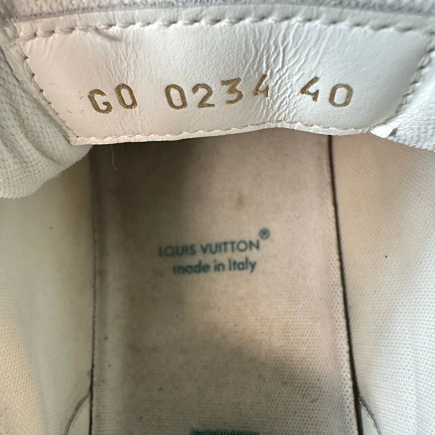 Louis Vuitton Blue Denim Monogram White Trainer Sneaker Sz 7 (40)