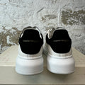 Alexander McQueen Black Suede Tab White Sneaker Sz 5.5 (37.5)