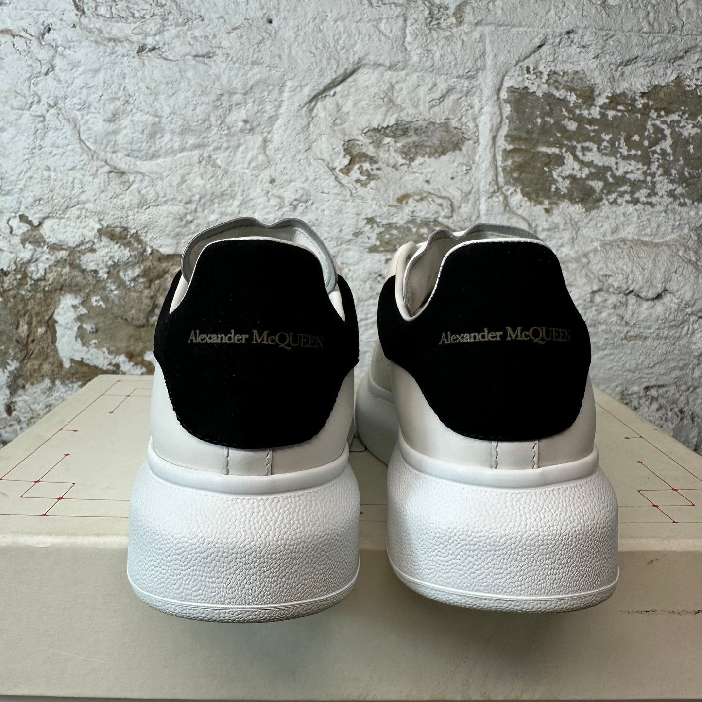 Alexander McQueen Black Suede Tab White Sneaker Sz 5.5 (37.5)