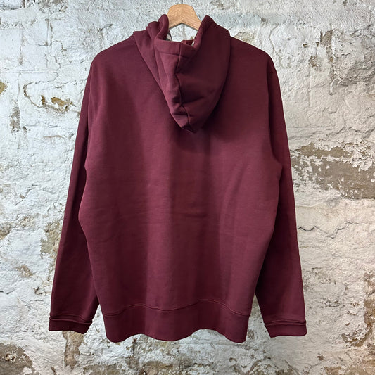 Burberry Small Logo Zip Up Hoodie Maroon Sz XL