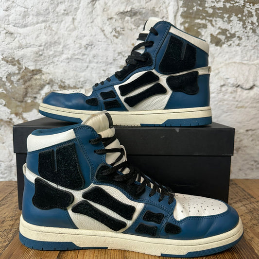 Amiri Black Skeleton Blue White High Sneaker Sz 12 (45)