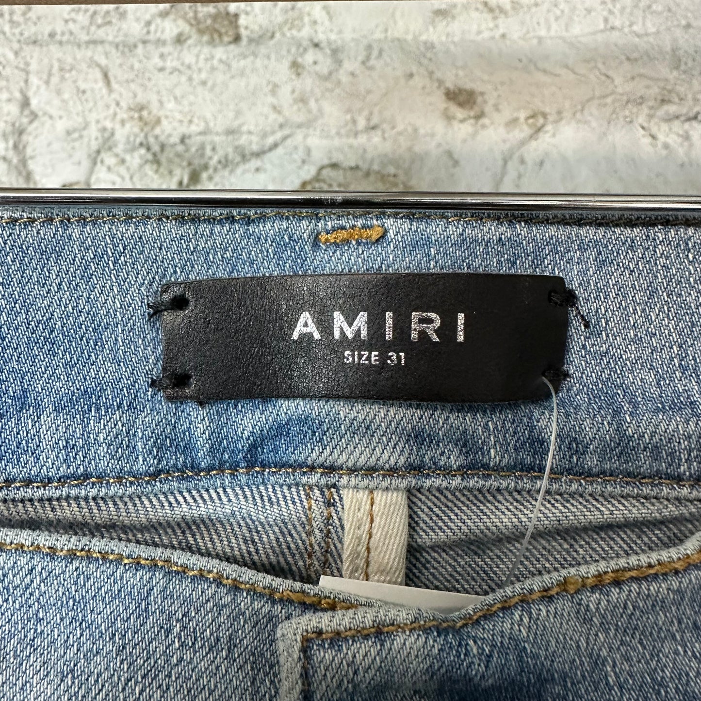 Amiri Paint Drip Spell Blue Denim Jeans Sz 31