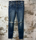 Amiri Knee Rip Dark Blue Denim Jeans Sz 36