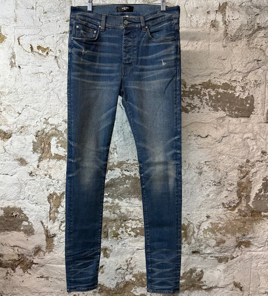 Amiri Plain River Indigo Blue Denim Jeans Sz 32