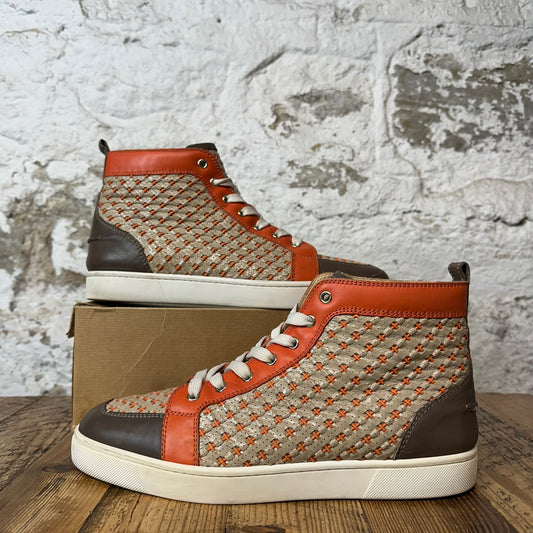 Christian Luboutin High Orange Beige Brown Sneaker Sz 11 (44)