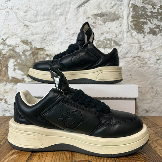 Rick Owens Low TurboWPN Black Cream Sneaker Sz 8.5