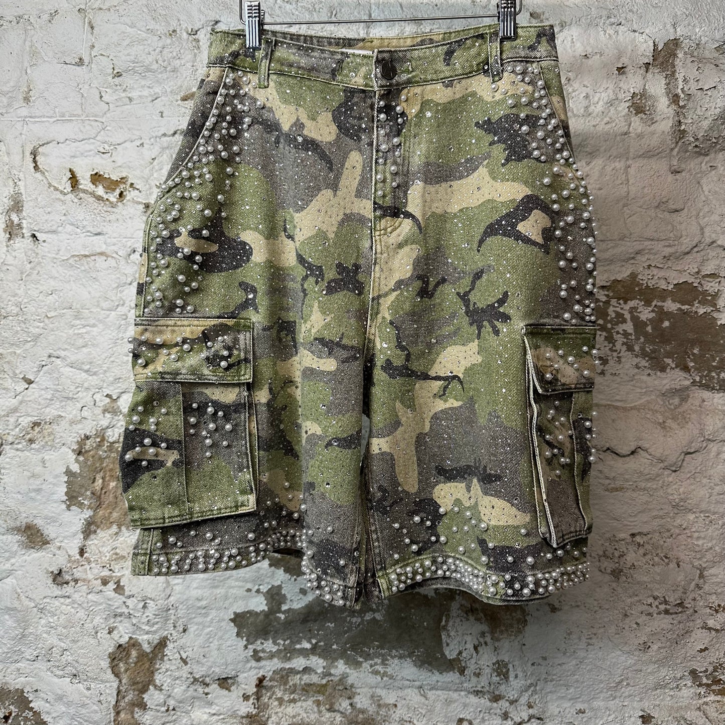 Vale Soulja Camo Pearl Jean Shorts Sz 30