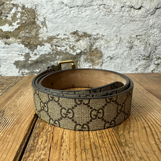 Gucci Beige GG Monogram Snake Belt Sz (95/38)