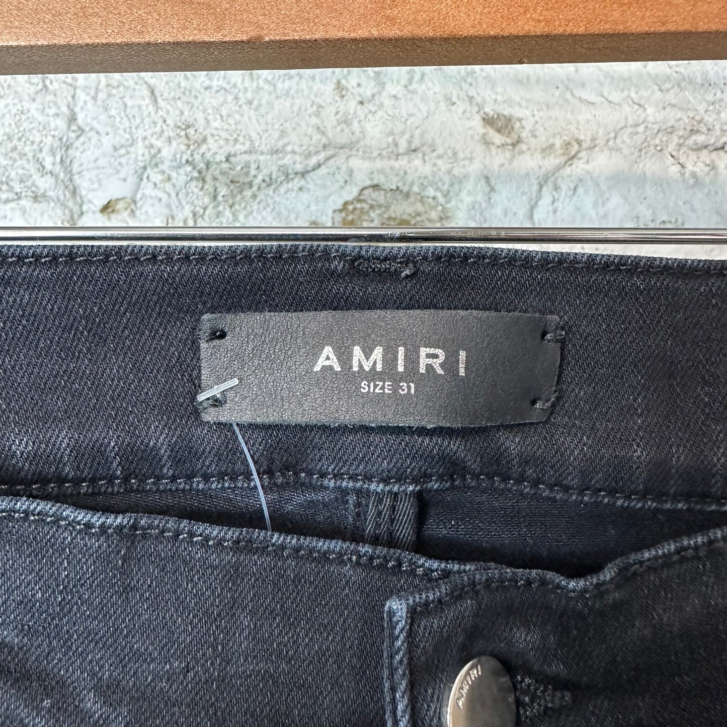 Amiri MX1 Brown Plaid Flannel Black Denim Jeans Sz 31