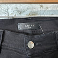 Amiri Black Suede Core Logo Black Denim Jeans Sz 33