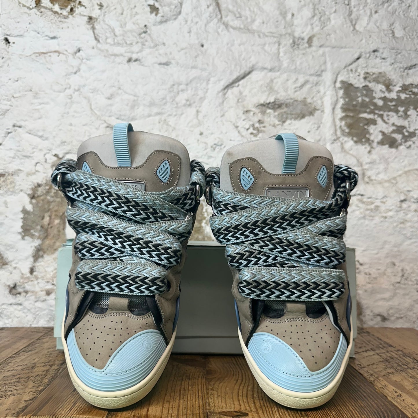 Lanvin Curb Blue Black Grey Sneaker Sz 12 (45)