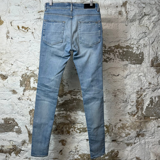 Amiri MX1 Grey Paisley Blue Denim Jeans Sz 30