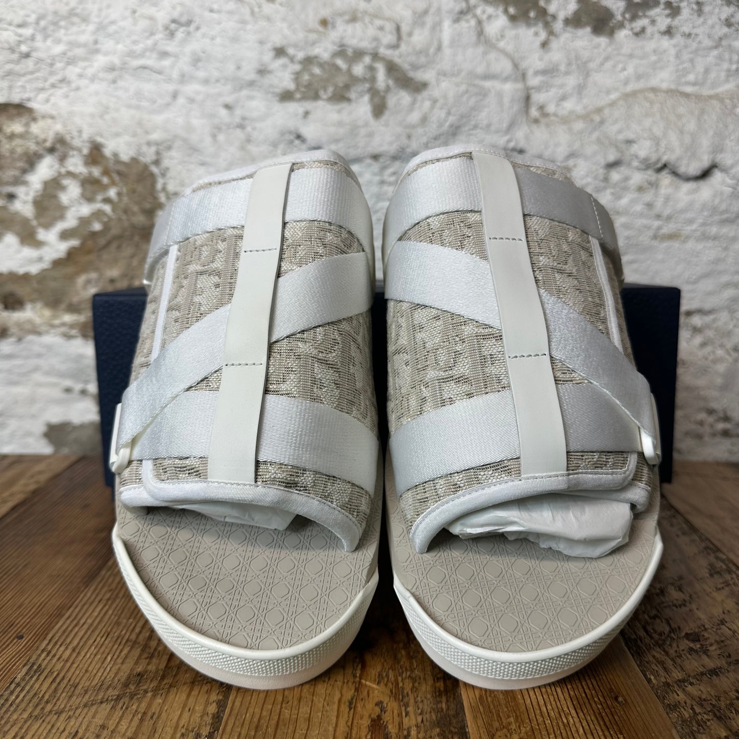 Dior Alpha Oblique White Sandal Sz 13 (46) DS