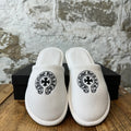 Chrome Hearts White Hotel Slippers Sz S DS