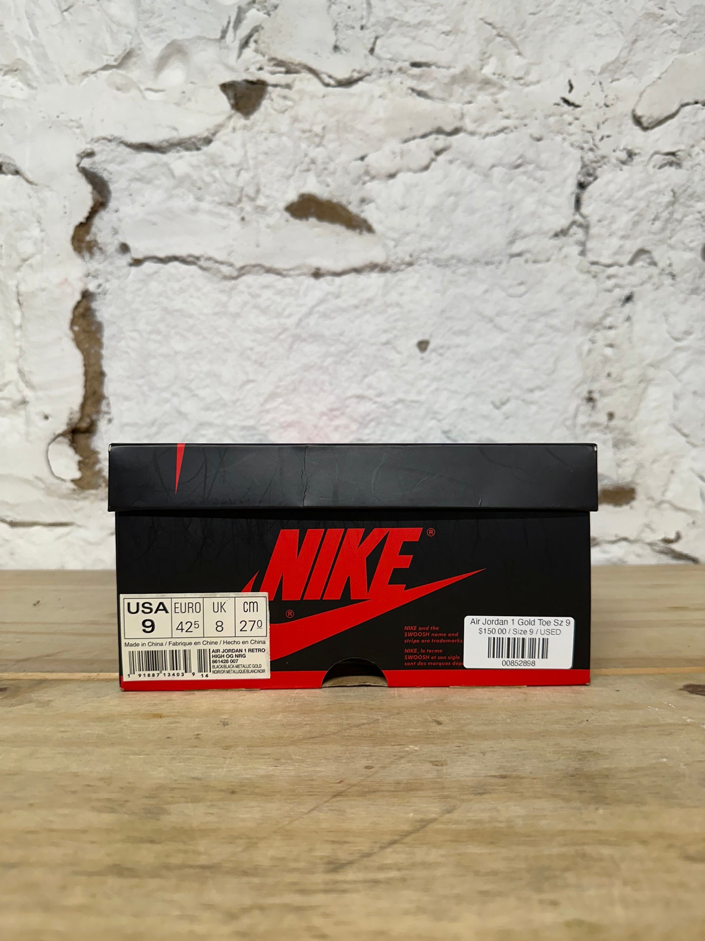Air Jordan 1 Gold Toe Sz 9
