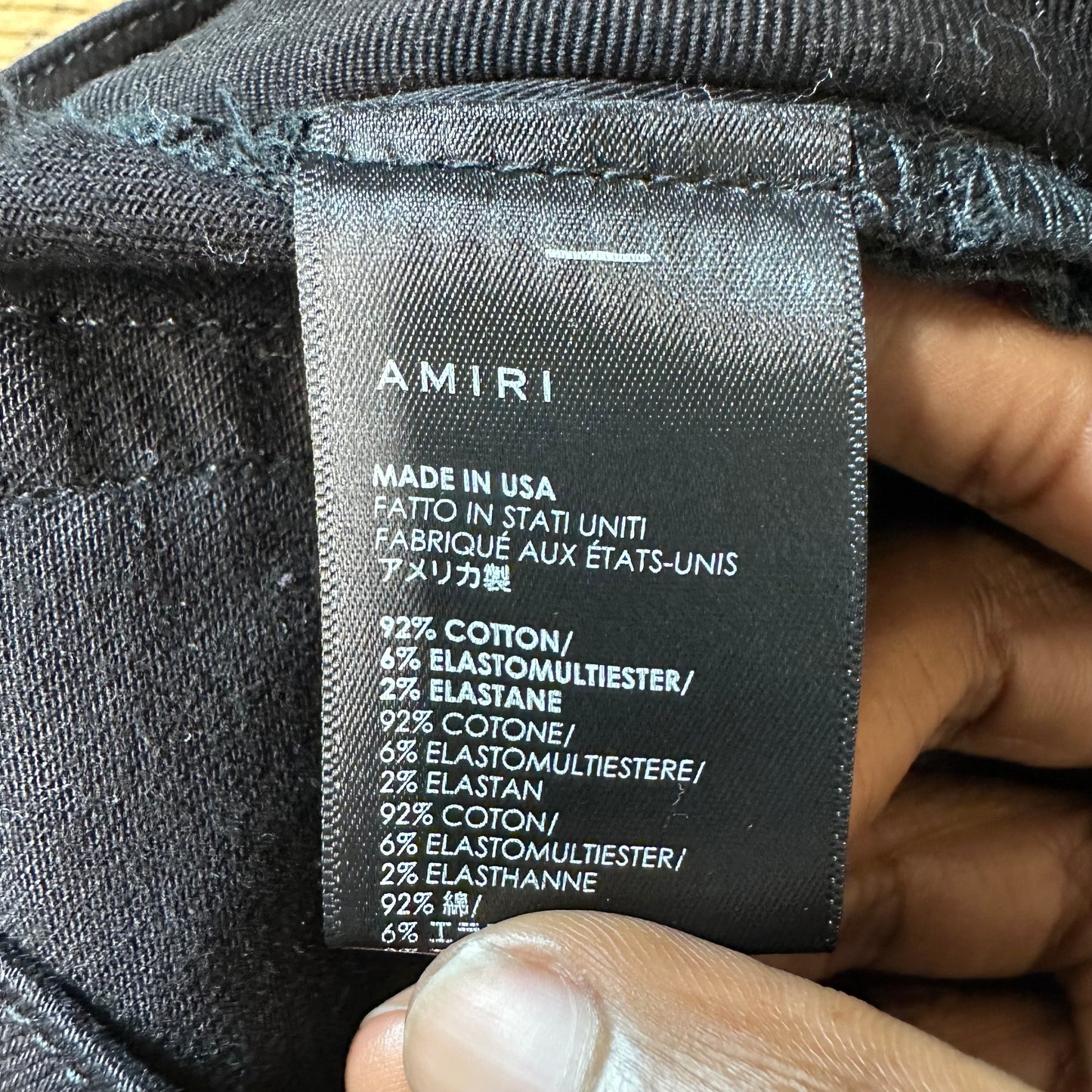 Amiri Plain Black Denim Jeans Sz 29