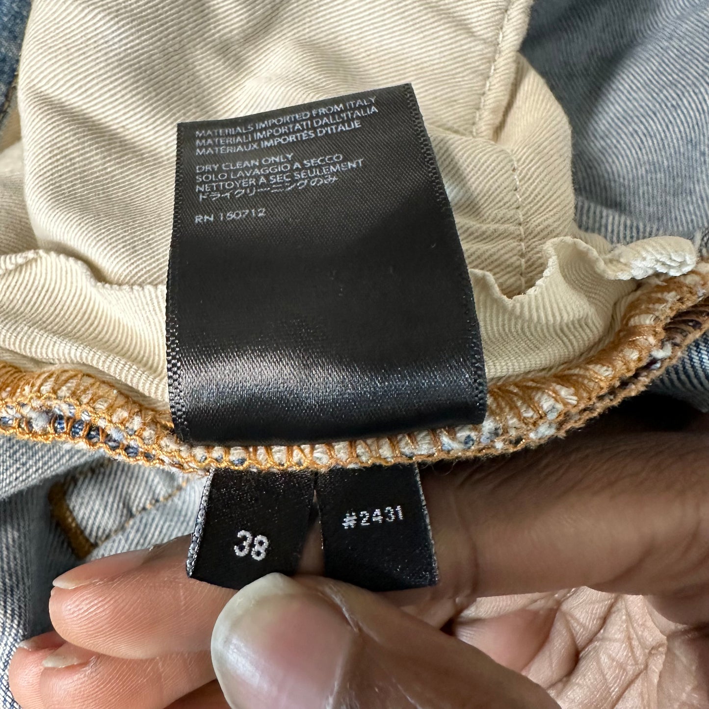 Amiri MX1 Red Navy Patch Blue Denim Jeans Sz 38