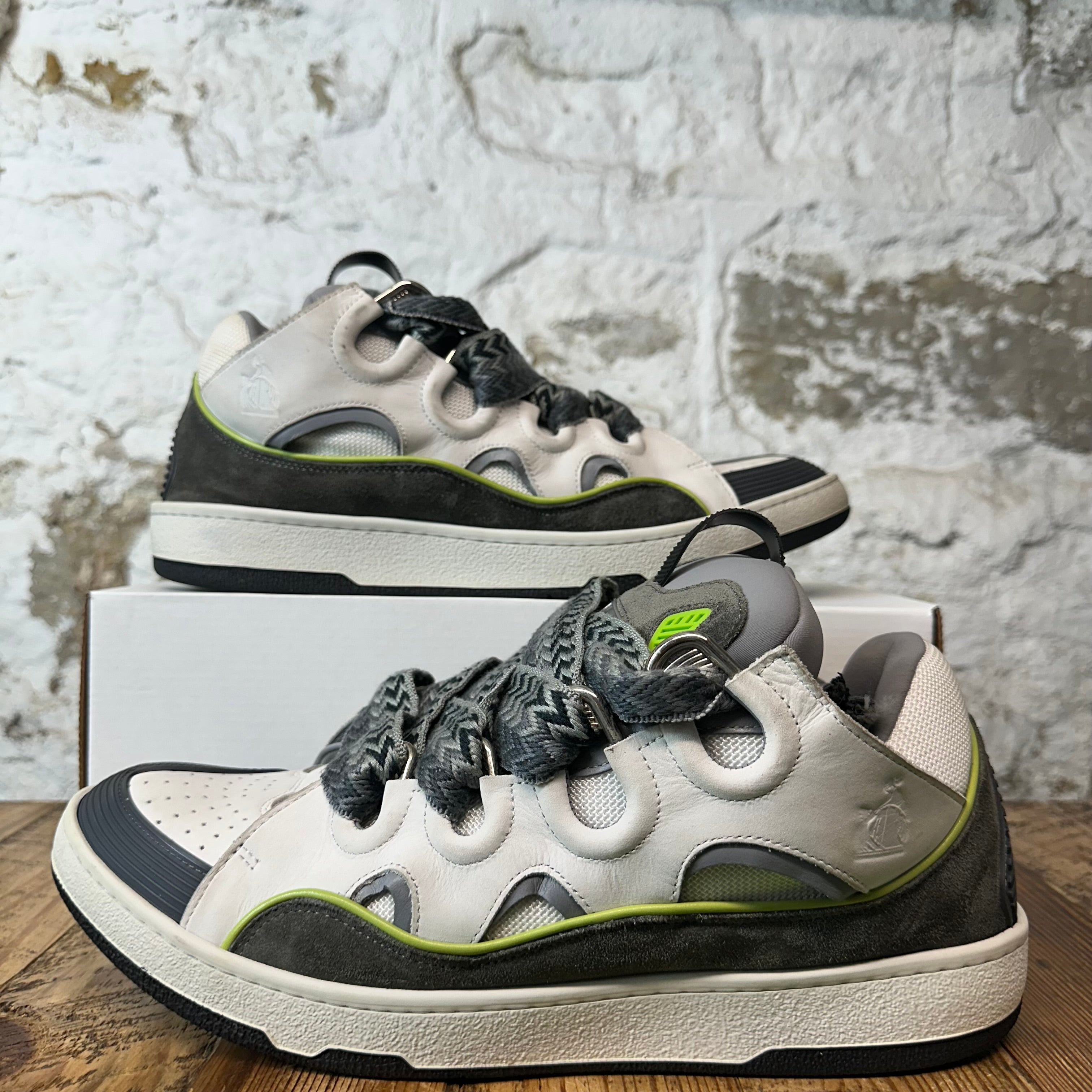 Lanvin Curb Triple Grey Green Sneaker Sz 14 (47)