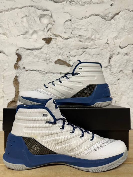 Under Armour Curry 3 White Blackout Navy Sz 10 DS