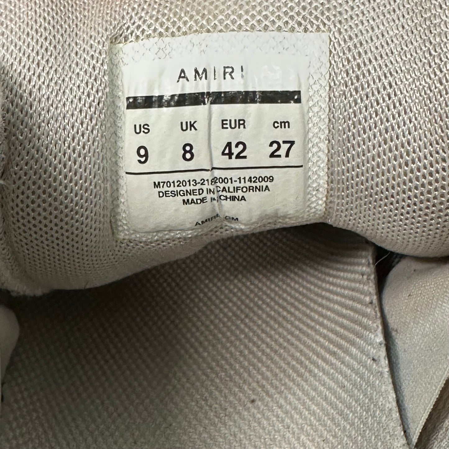 Amiri Bone Runner Warm Grey Sneaker Sz 9 (42)
