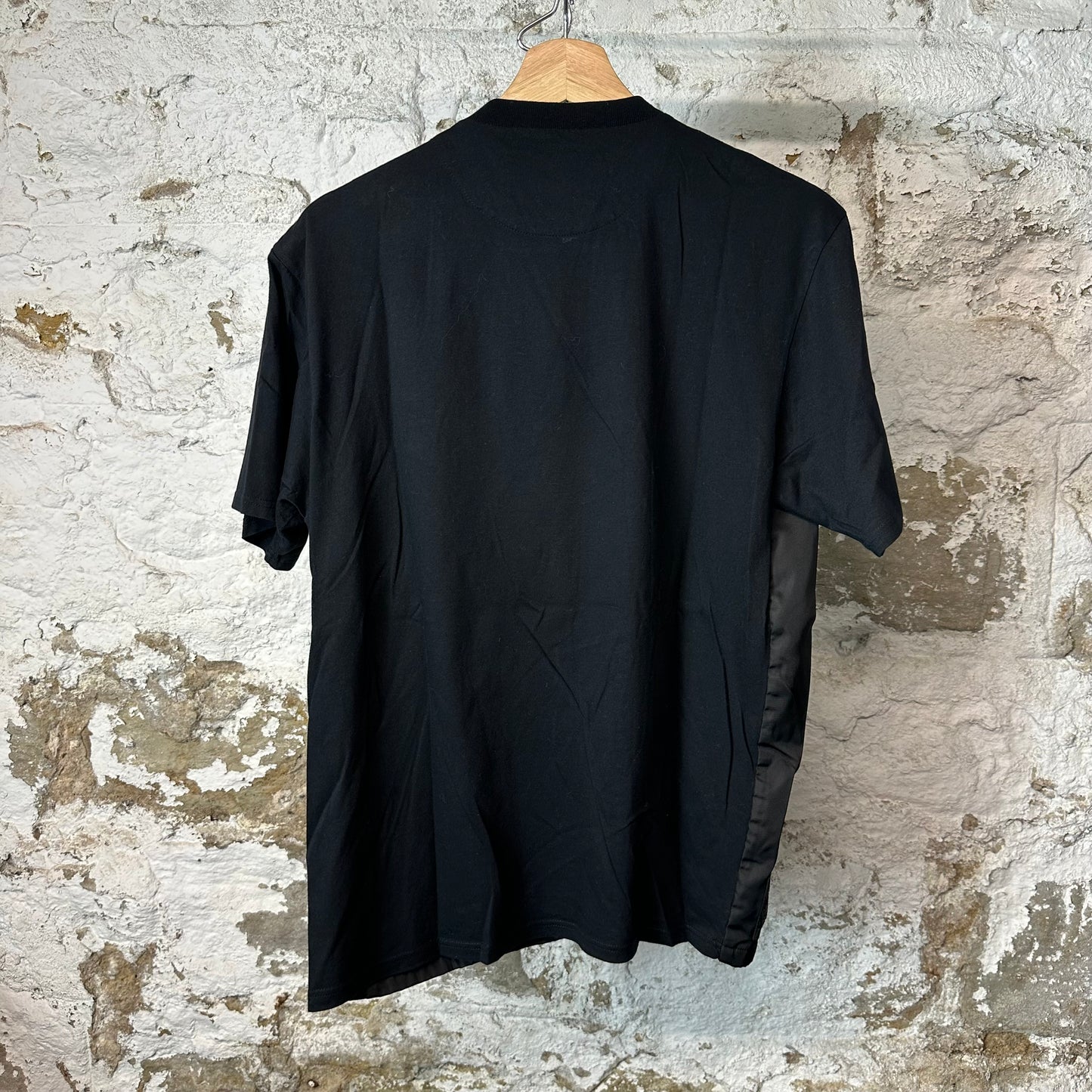 Prada Renylon Triangle Logo Black T-Shirt Sz S