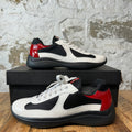 Prada Americas Cup White Red Patent Black Sneaker Sz 9