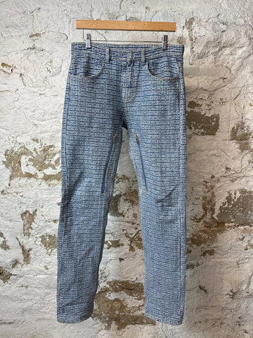 Givenchy Blue Monogram Zipper Denim Jeans Sz 30