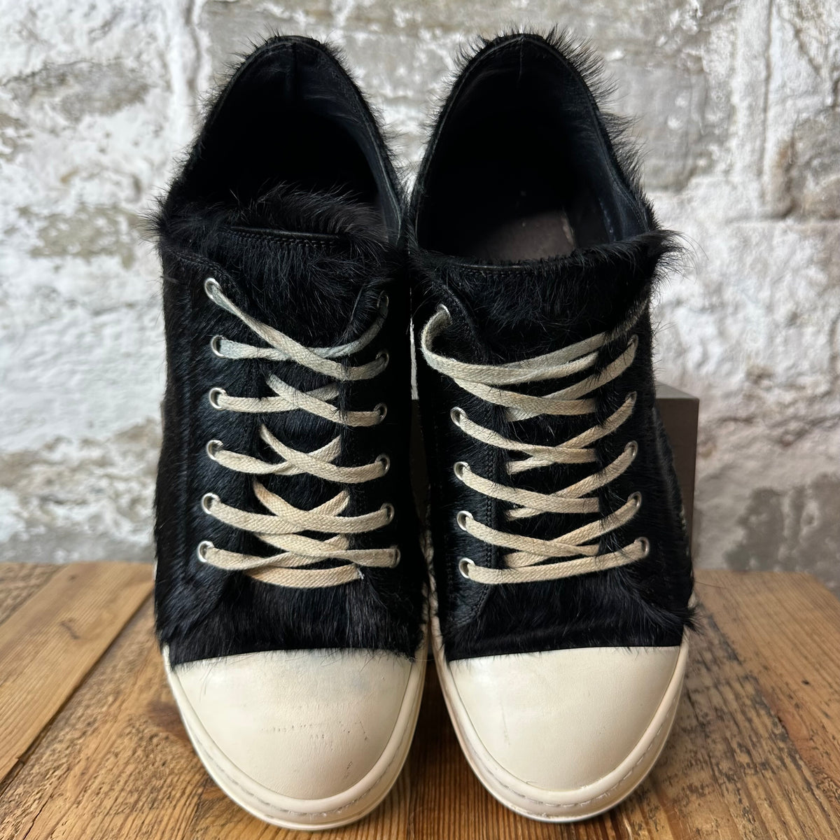 Rick Owens Pony Hair Black Milk Sneaker Sz 10 (43)