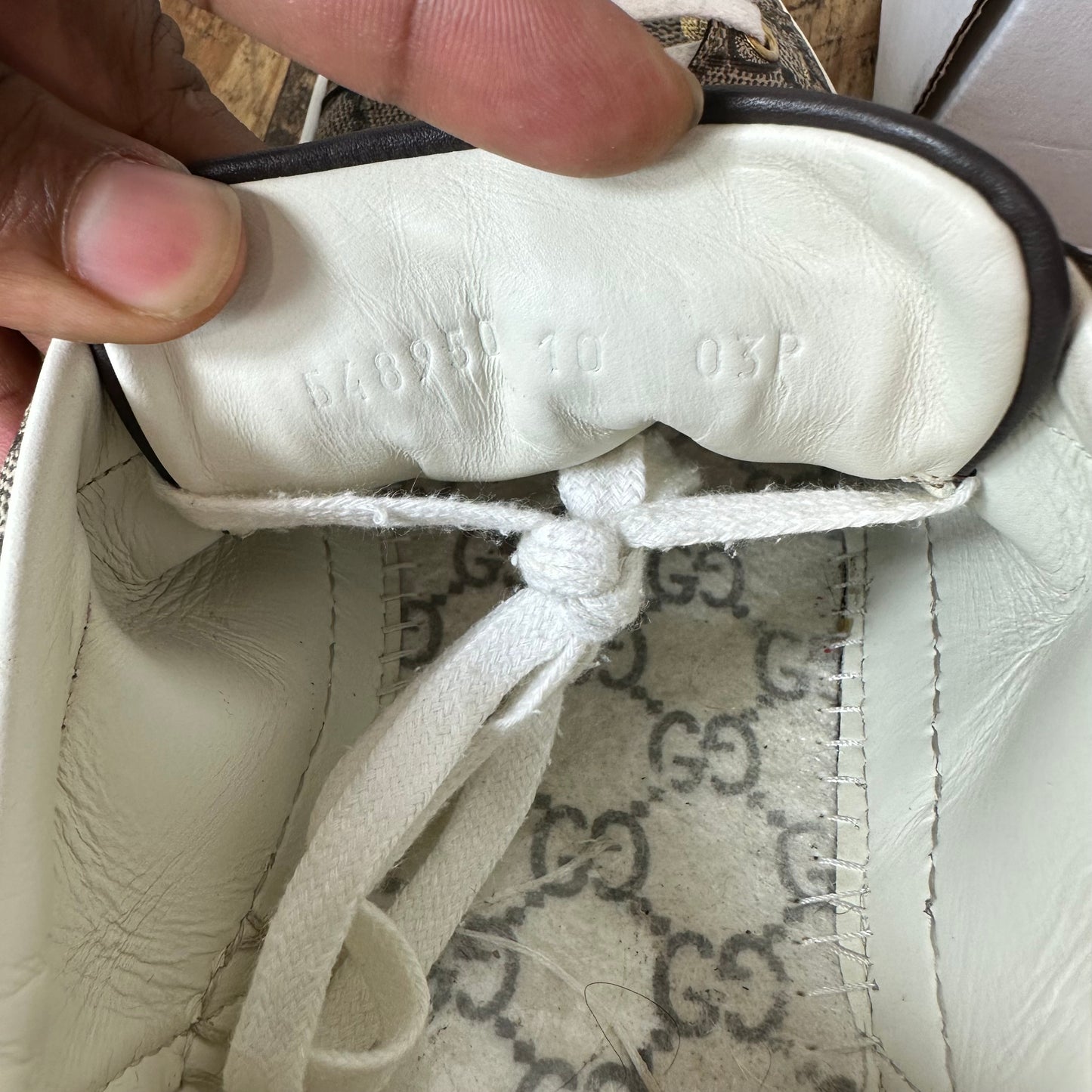 Gucci Gold Bee GG Monogram Ace Sneaker Sz 10