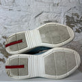 Prada Americas Cup High Baby Blue Patent White Sneaker Sz 9.5 No Box