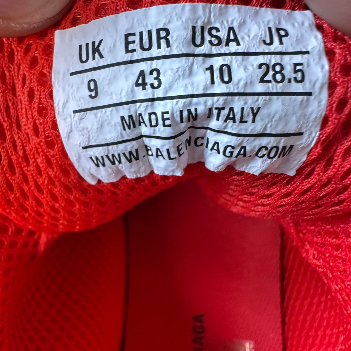 Balenciaga Phantom Red Sneaker Sz 10 (43)