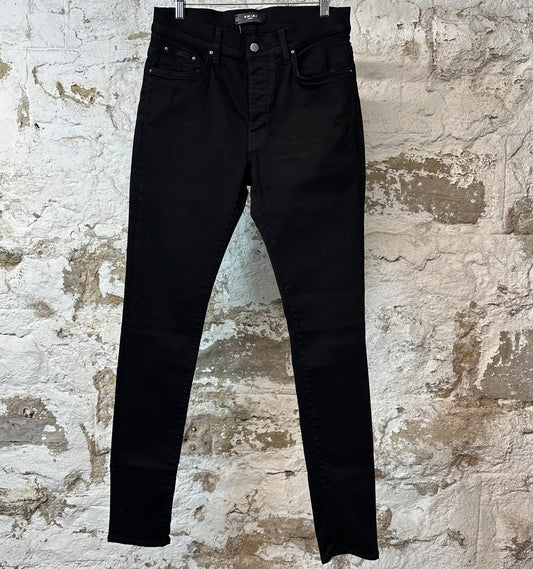 Amiri Plain Black Denim Jeans Sz 32