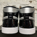 Air Jordan 1 Mid Patent Black Silver Sz 15