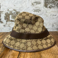 Gucci Beige GG Monogram Bucket Hat Sz M