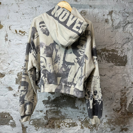 Vale Revolucion Zip Up Hoodie Cream Sz S