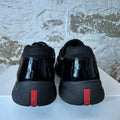 Prada Americas Cup Triple Black Patent Sneaker Sz 8.5