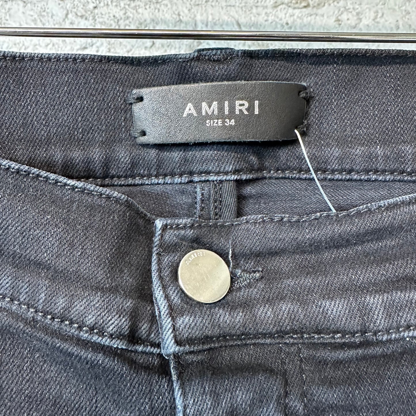 Amiri MX1 Brown Paisley Black Denim Jeans Sz 34