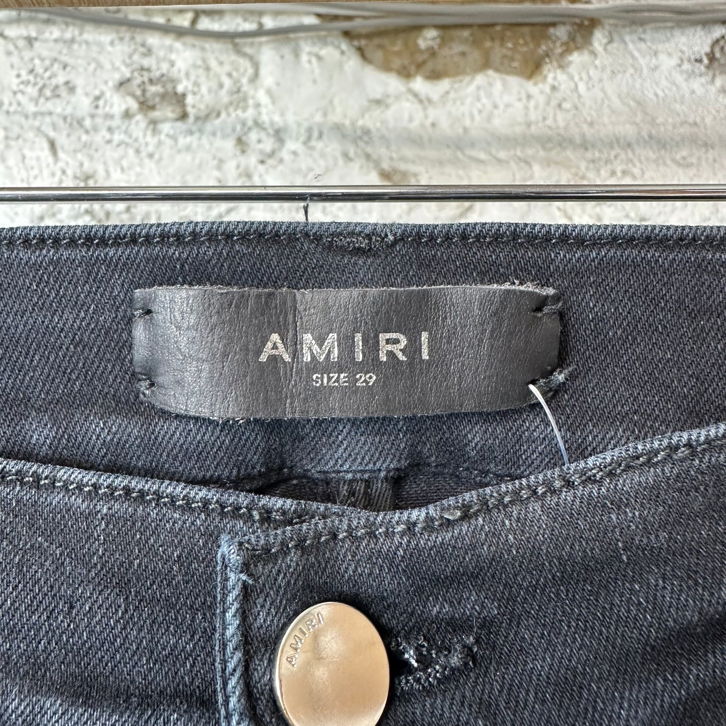 Amiri MX1 Brown Plaid Flannel Black Denim Jeans Sz 29