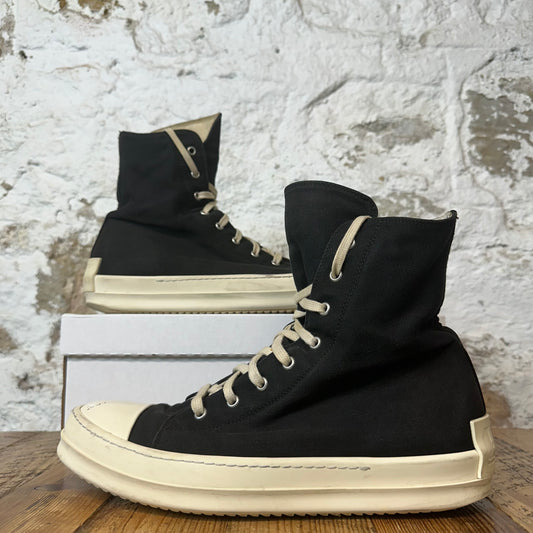 Rick Owens High Black Canvas Milk Sneaker Sz 11 (44)