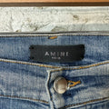 Amiri Distressed Side Spell Blue Denim Jeans Sz 38