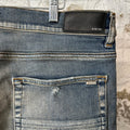 Amiri MX1 Plaid Dirty Blue Denim Jeans Sz 36