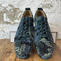 Christian Louboutin Blue Green Camo Spike Sneaker Sz 12 (45)