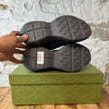 Gucci Rhyton Navy GG Monogram Grey Sneaker Sz 7.5